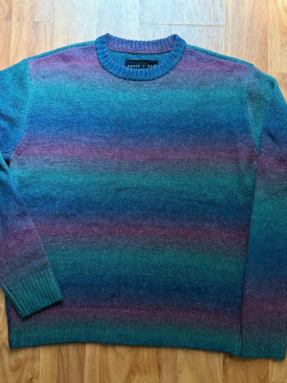 Edgar + Ash rainbow ombre knit crewneck sweater - Size S